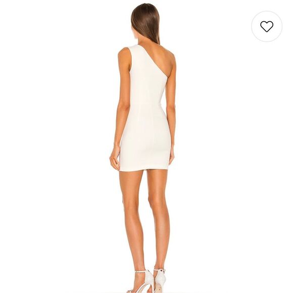 NWT Michael Costello x REVOLVE Ava Mini Dress Ivory White One Shoulder - Picture 3 of 7
